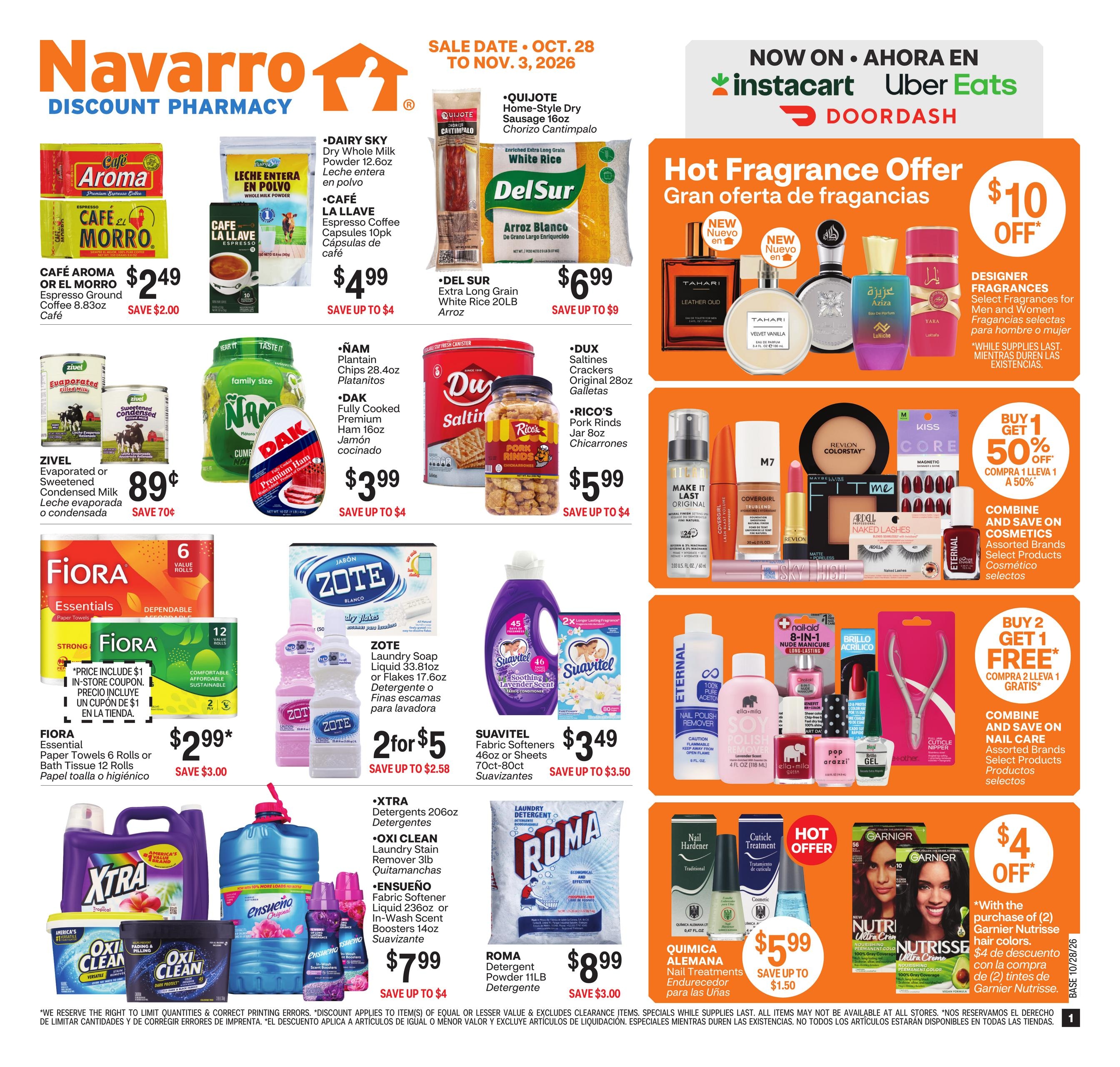Navarro Discount Pharmacy weekly ad page 1