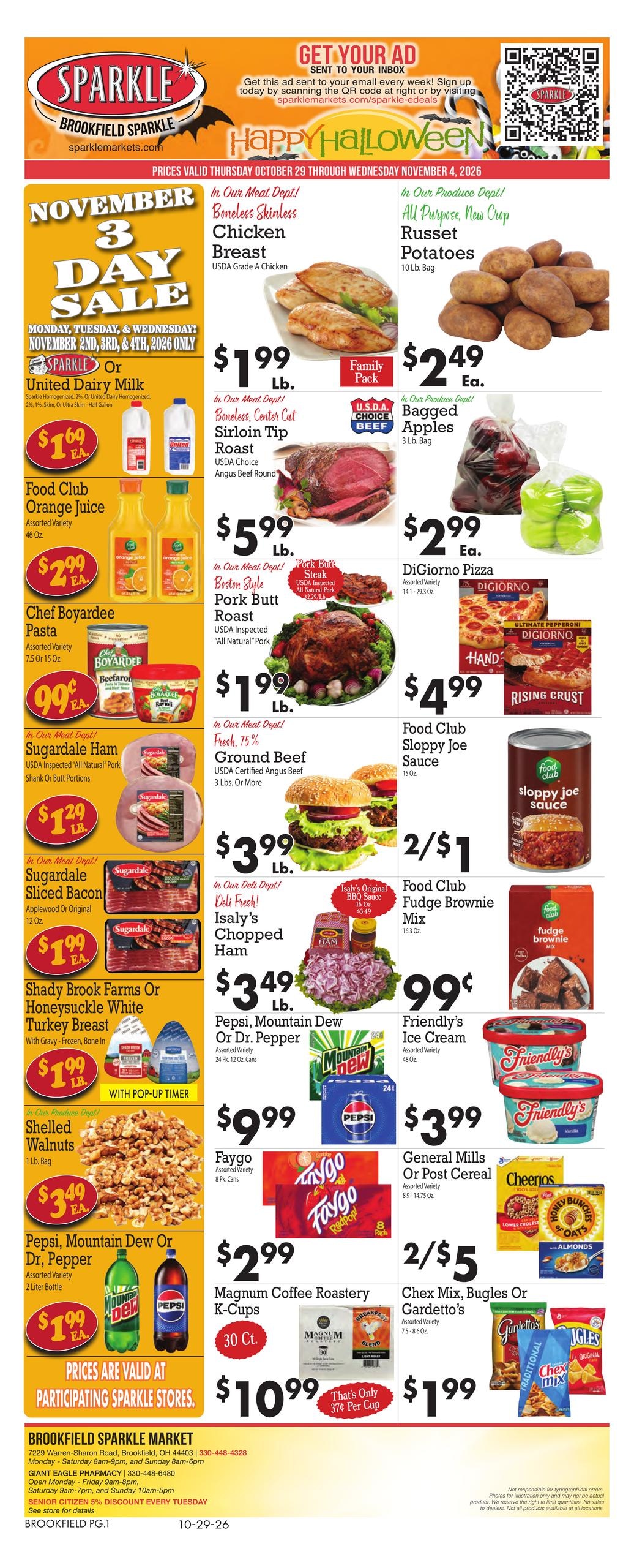 Sparkle Markets weekly ad page 1