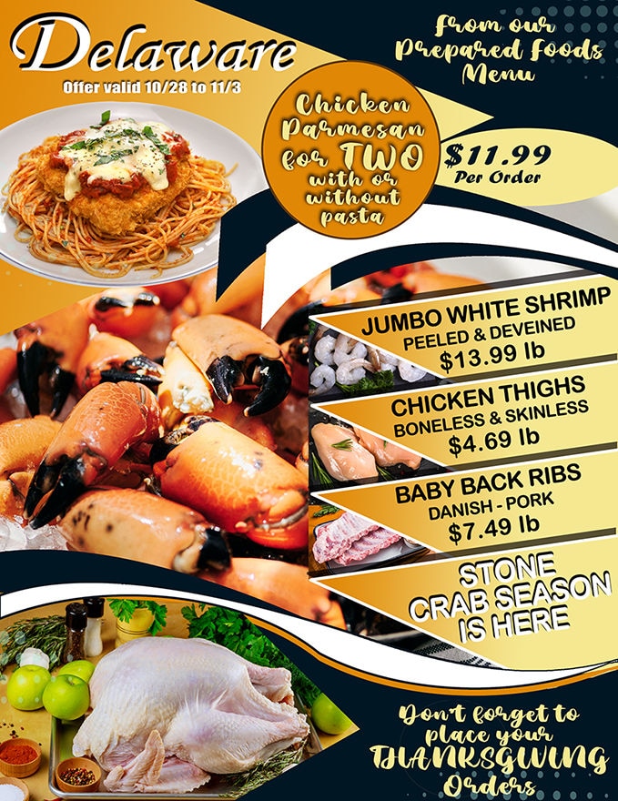 Delaware Chicken Farm & Seafood Market weekly ad page 1