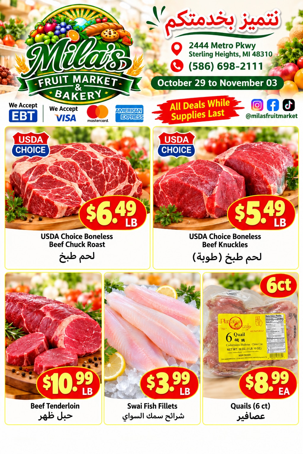 Mila's Fruit Market weekly ad page 1