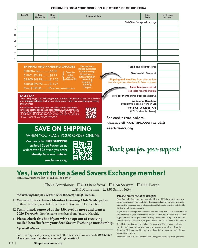 Seed Savers Exchange weekly ad page 152