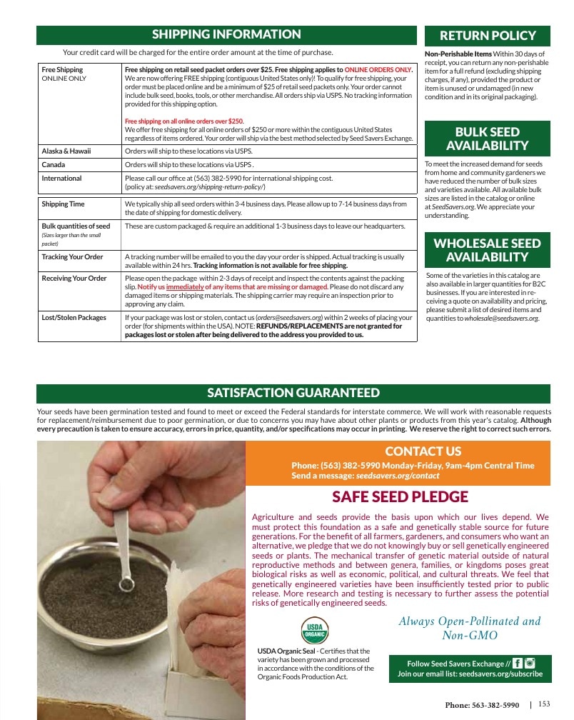 Seed Savers Exchange weekly ad page 153